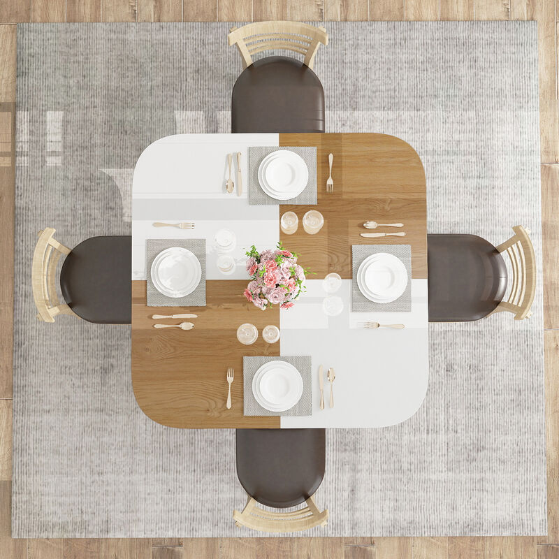 47.5 Inch Square Dining Table, Modern Kitchen Table with Tabletop image number 1