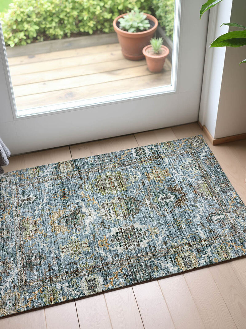 Silk Road SR8 Aqua 20" x 30" Rug image number 1
