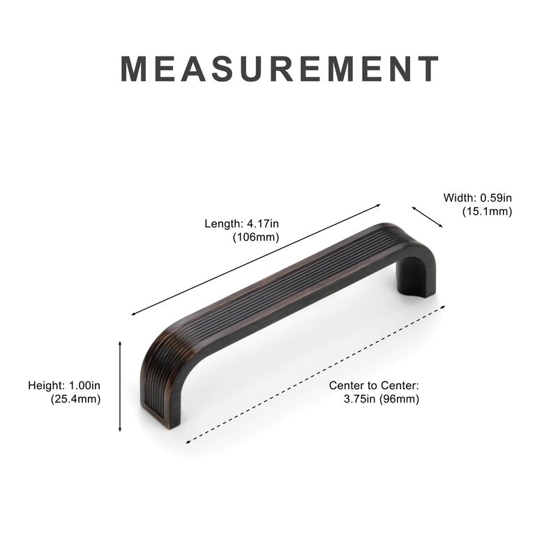 Hestia Hardware 10 Pack 3.75 Inch New Ribbed Arch Bar Pulls image number 3