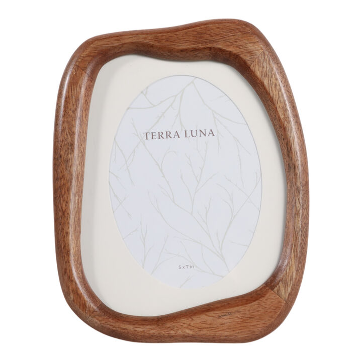 5x7" Organic Shaped Matted Photo Frame, Natural