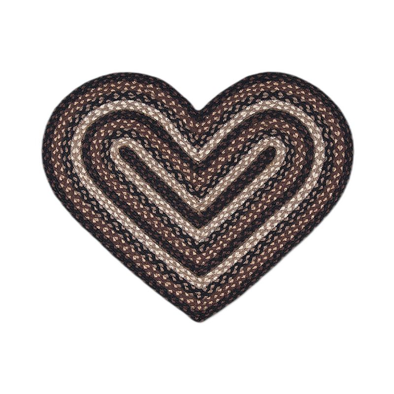 Earth Rugs C-313 Mocha Frappuccino Heart Braided Rug 20 X 30 image number 0
