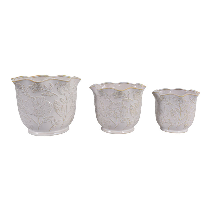 S/3 Wildflower Ruffle Planters image number 0