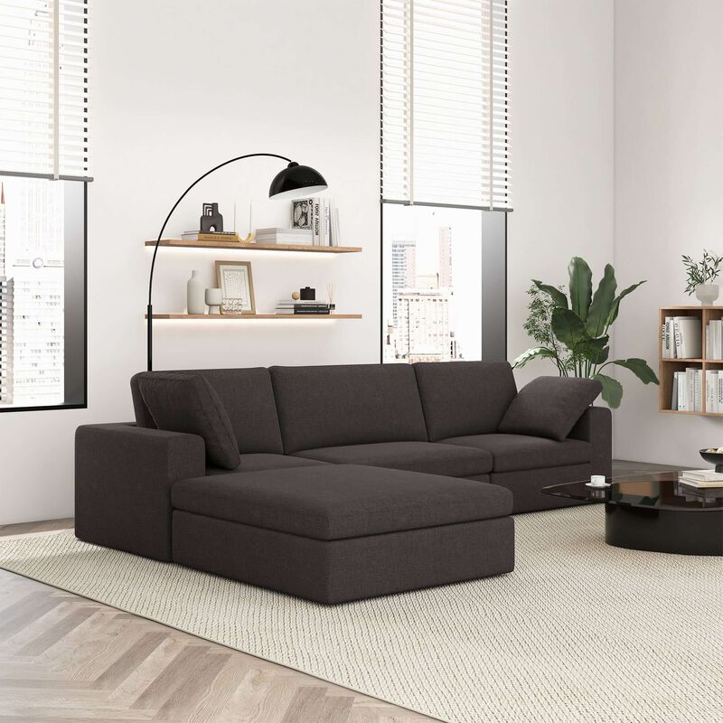 Merax Modular Corner Sectional Modern Fabric Sofa Dark Gray