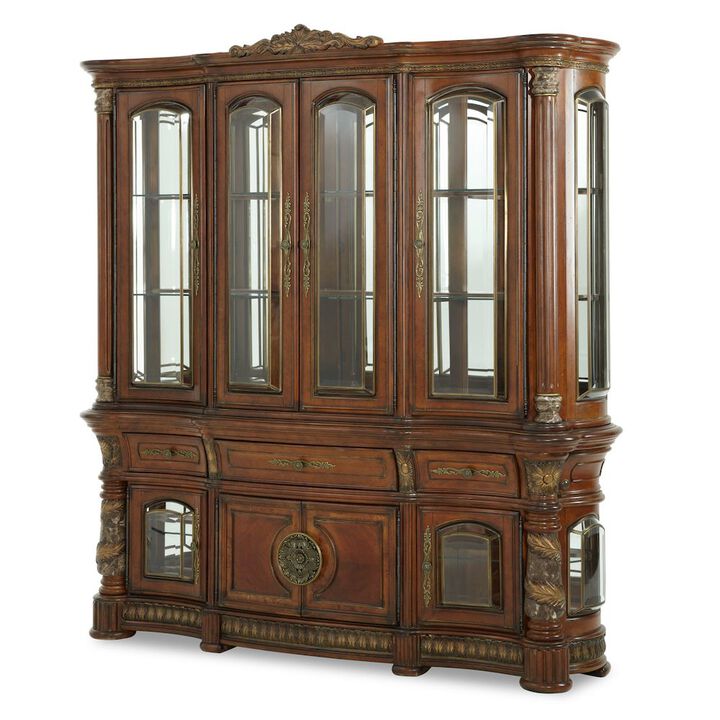 Michael Amini Villa Valencia China Cabinet - Classic Chestnut
