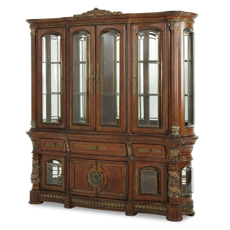 Michael Amini Villa Valencia China Cabinet - Classic Chestnut image number 1