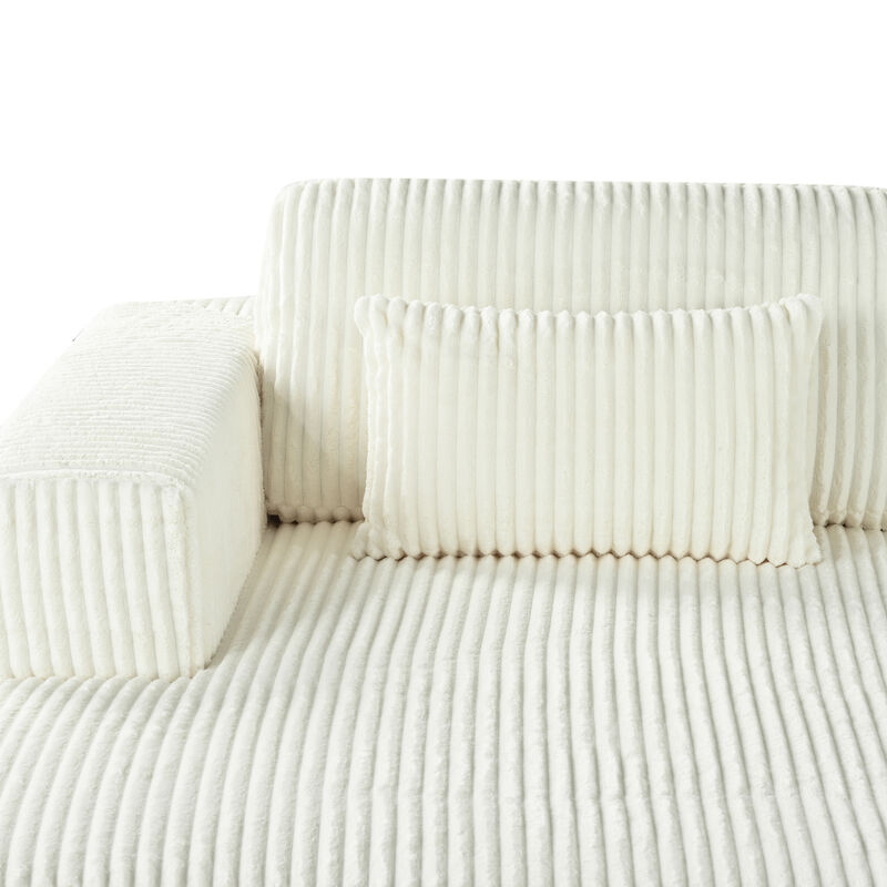 Merax U_Style Corduroy Double Sofa Bed with 2 Pillows