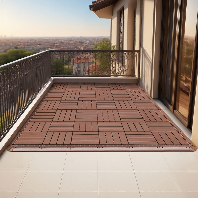 Interlocking Deck Tiles Corner Trim Pieces (30 Pcs+4 Corners), Waterproof, Easy Snap Edge Sealing Strips image number 4