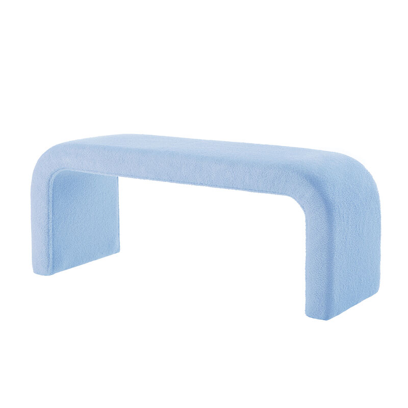 Merax Set of 3 U-Shaped Modern Bench Teddy Ottoman Bench image number 4