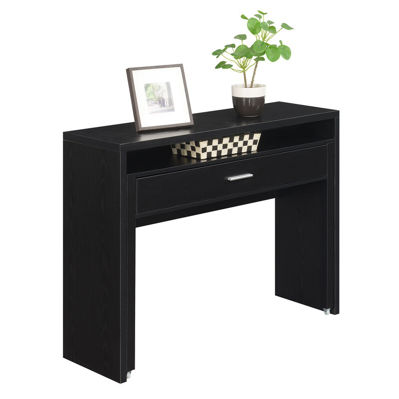 Convenience Concepts Newport JB Console/Sliding Desk with Drawer and Riser