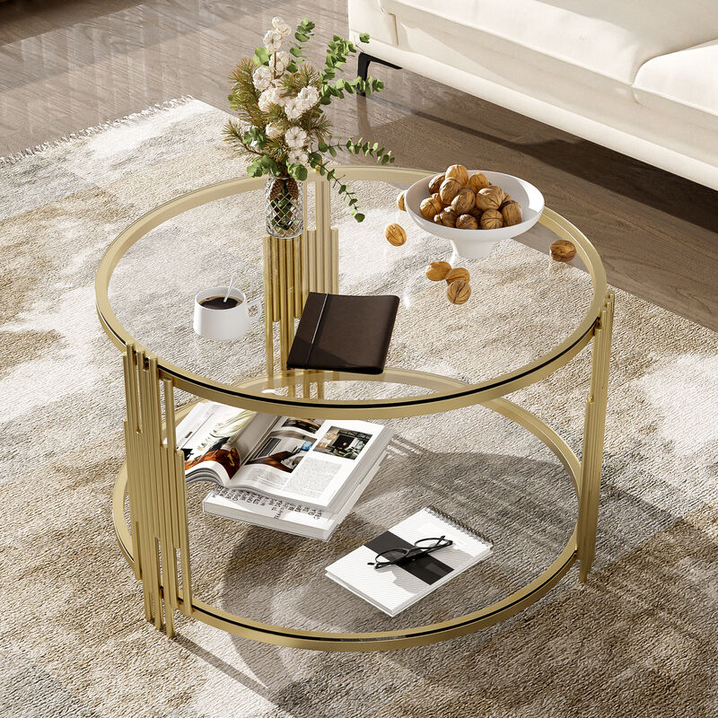 Merax Modern Glass Coffee Table