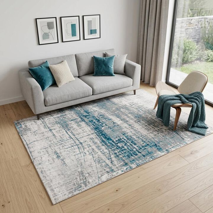 HomeRoots Abstract Non Skid Area Rug