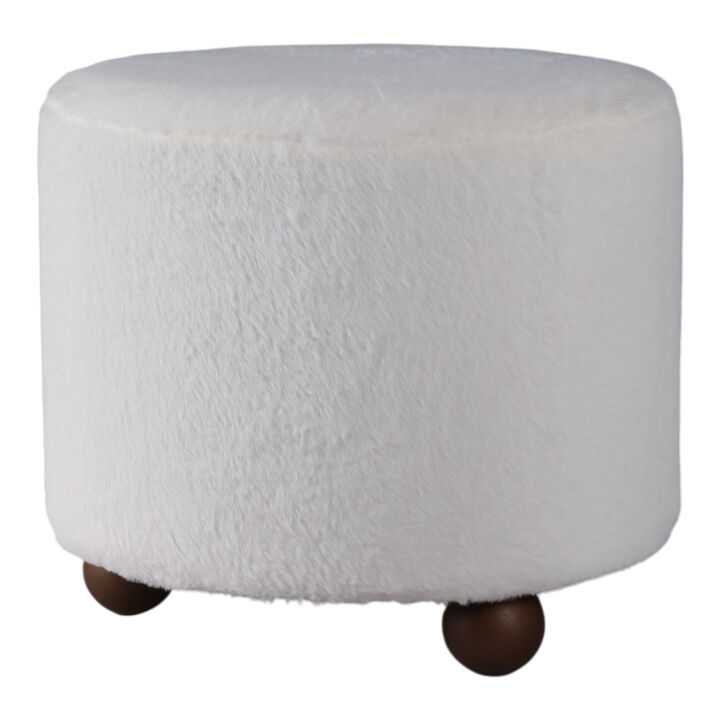 20" Faux Fur Ottoman