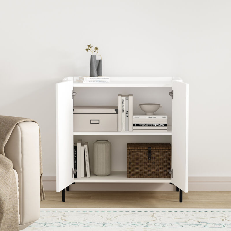 Abbey White Accent Cabinet and Sideboard Set