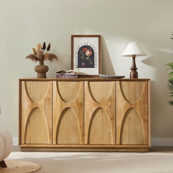 Detcus 4-Door Wooden Cabinet