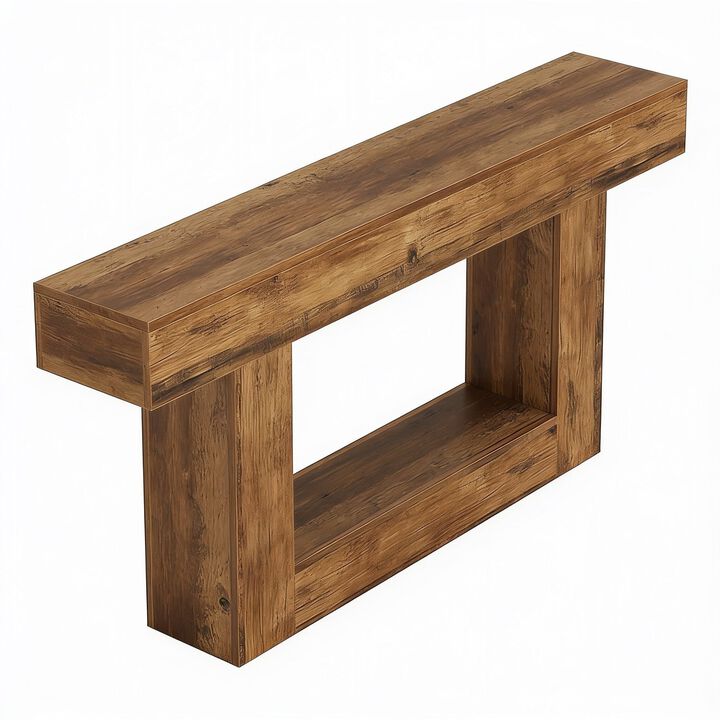 Tribesigns Farmhouse 2-Tier Wood Console Table