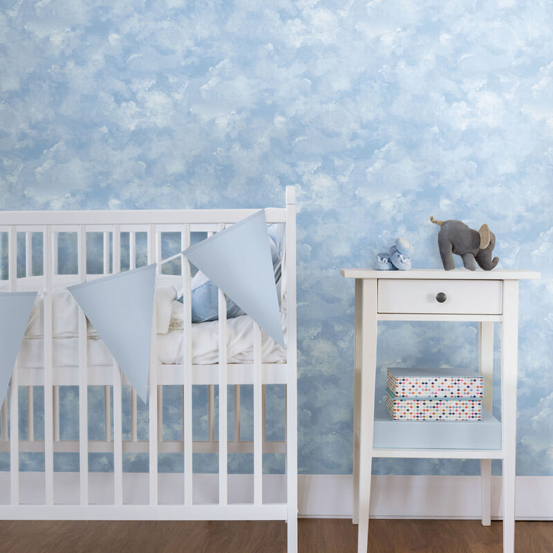 Atrium Clouds Blue Peel & Stick Wallpaper image number 1