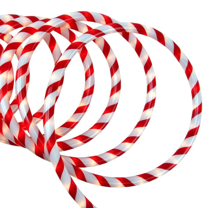 Northlight  18 ft.  & White Candy Cane Stripe Indoor & Outdoor Christmas Rope Lights