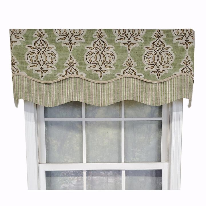 RLF Home Luxurious Modern Design Classic Jenna Glory Style Window Valance 50" x 16" Caramel