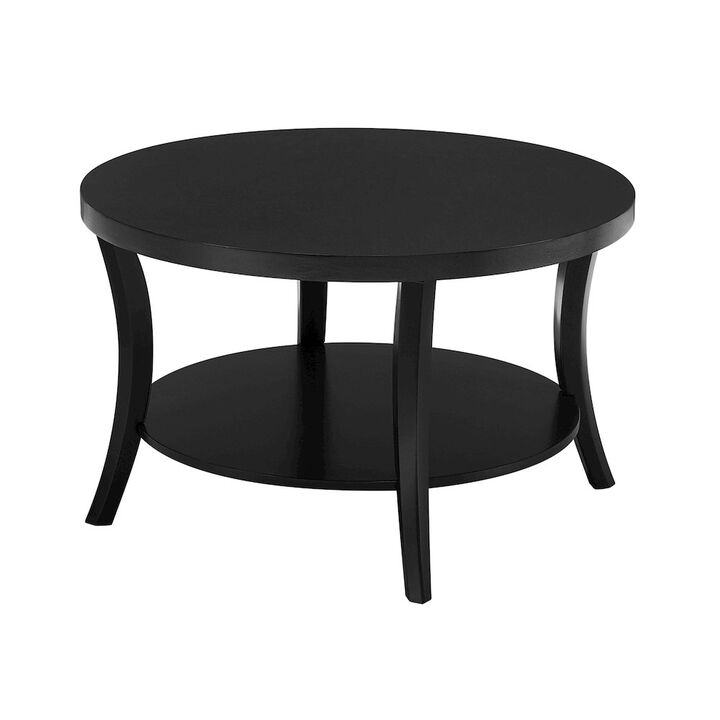 Convenience Concepts Charleston Round Coffee Table with Shelf