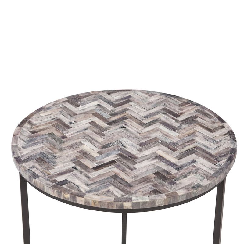 World Interiors Mumbai 20 Nesting Tables in Chevron Pattern, Set 2