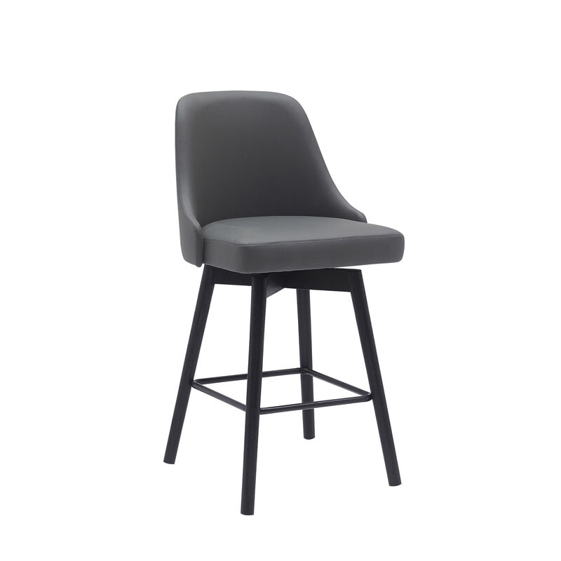 HomeRoots Solid Wood Frame Faux Leather Armless Counter Stool image number 2
