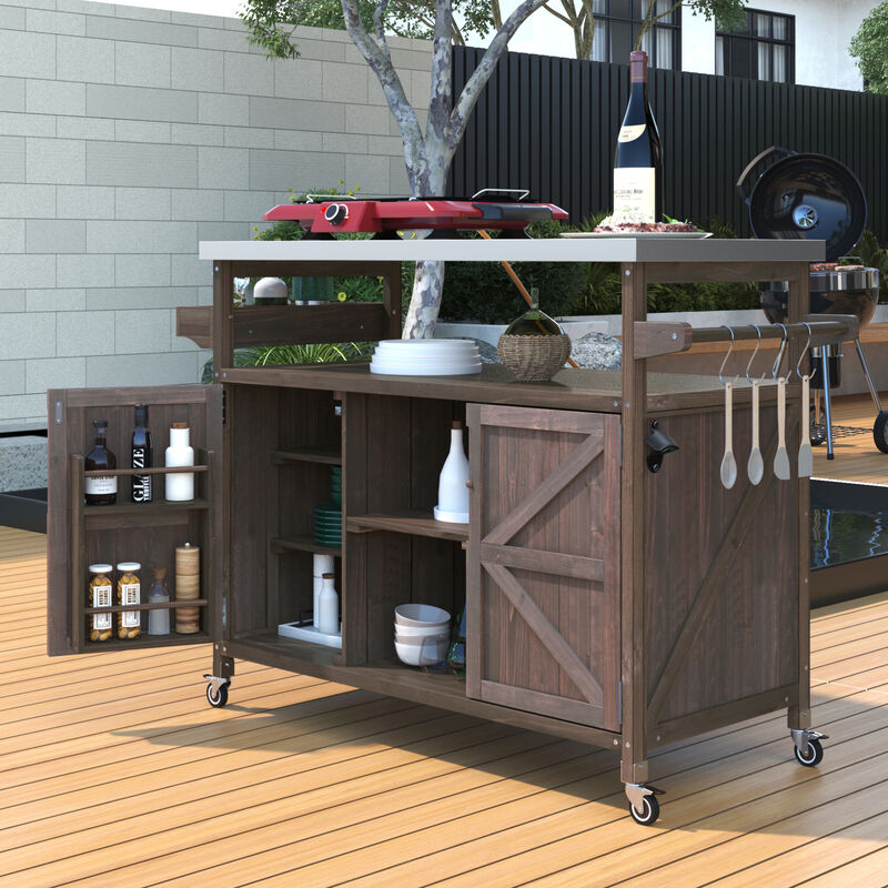 ELEMENT ACE Premium Outdoor Kitchen Island with Stainless Steel Top and Ample Storage image number 1