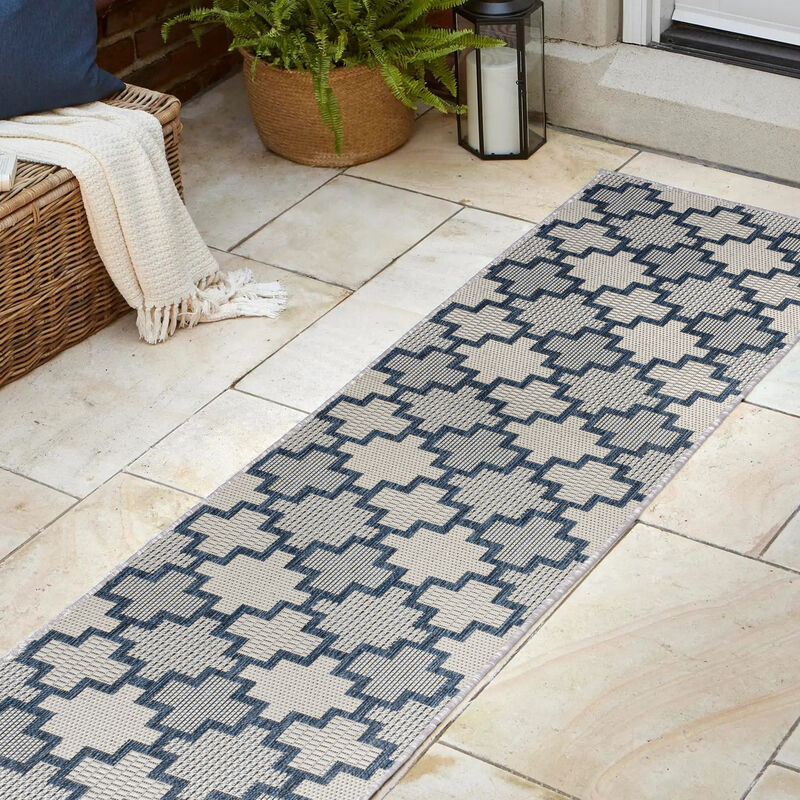 Cyrus Modern Geometric Tile Pattern Indoor/Outdoor Area Rug
