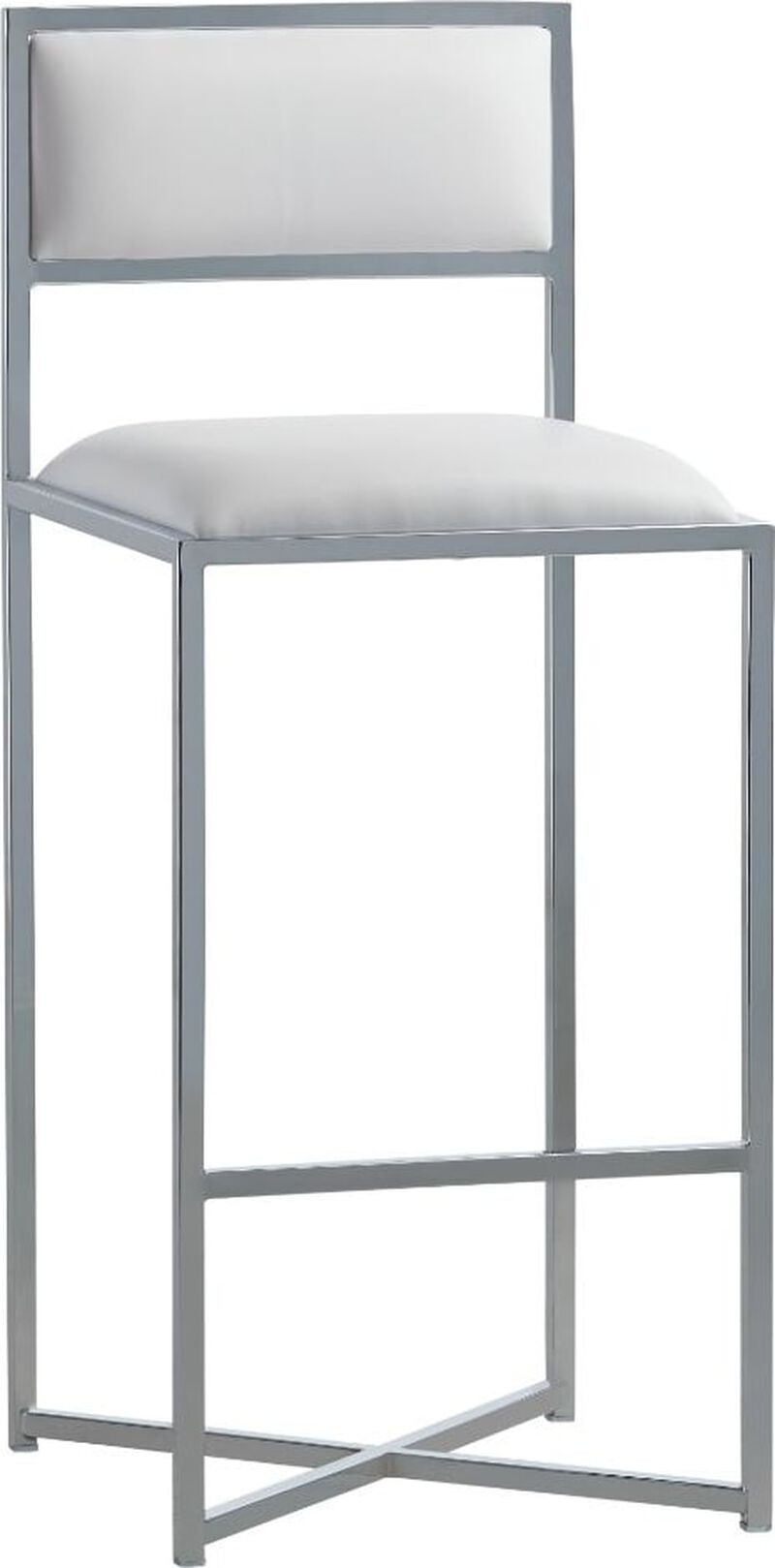 Amalfi X-Base Bar Stool in White Leather - Set of 2