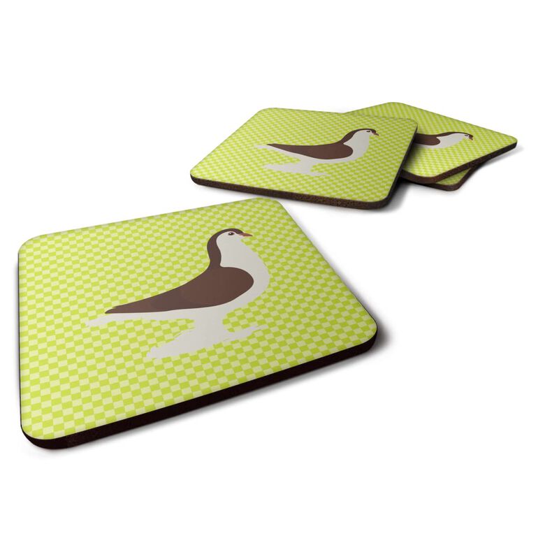 Caroline's Treasures Large Pigeon Green Decorative Coasters, 3.5, Multicolor