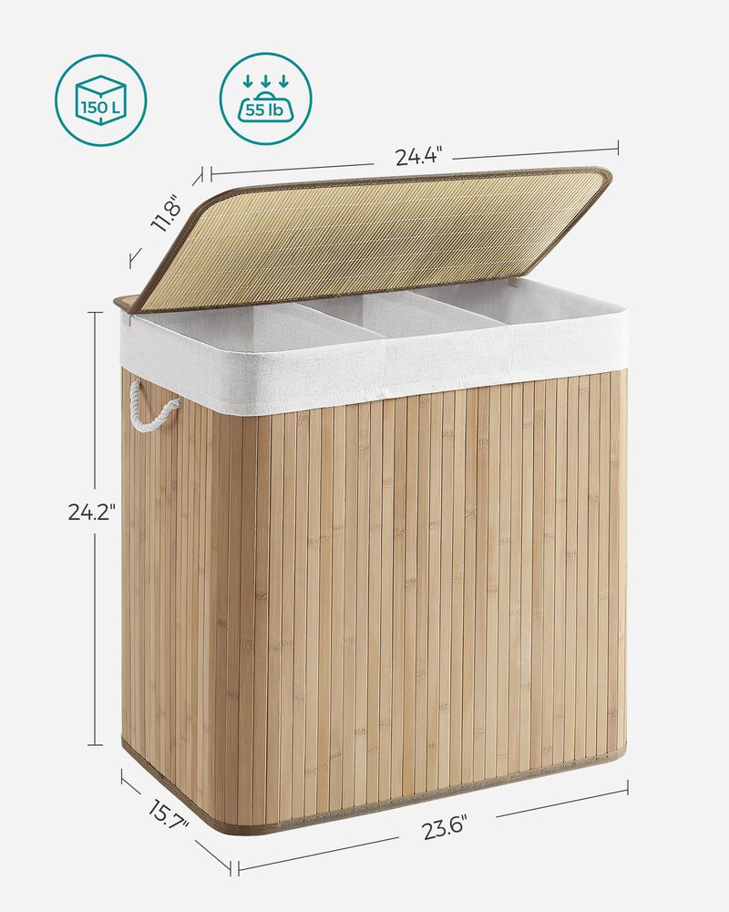39.6-Gallon Laundry Hamper with Lid Large Capacity