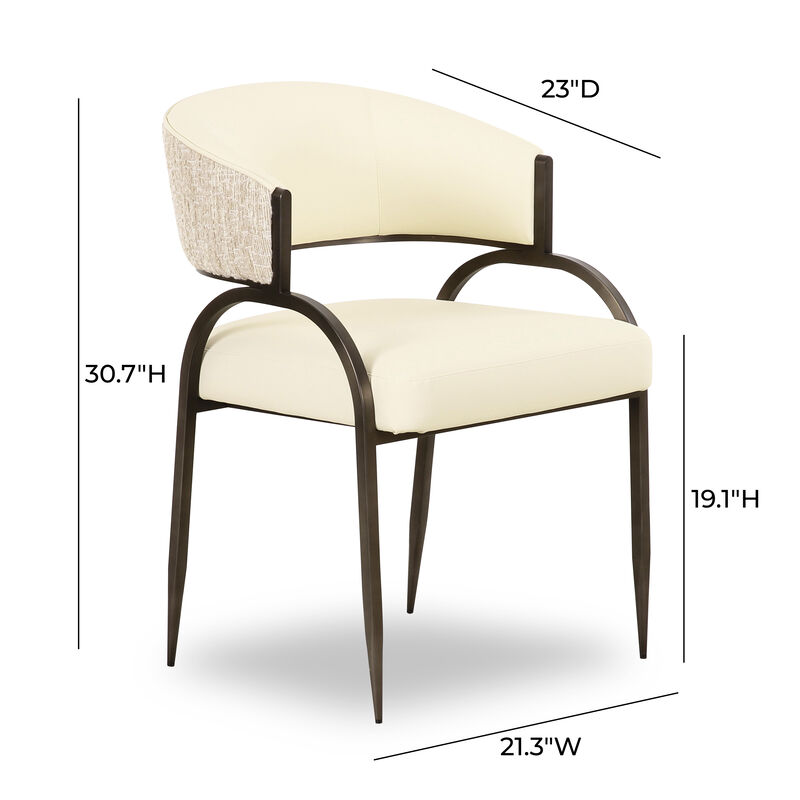 Tatum Cream Vegan Leather 2-Tone Dining Chair