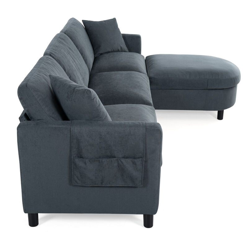 107.8" Sectional Sofa Couch 1 Ottoman image number 2