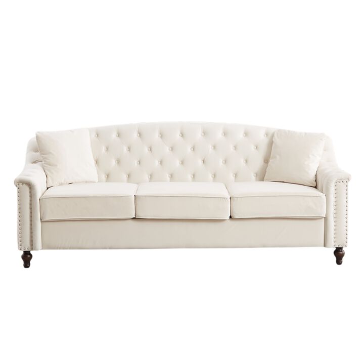 Snump 82" Velvet Chesterfield Sofa
