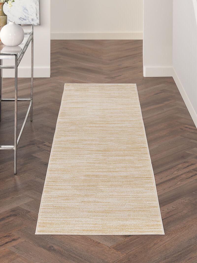 Nourison Essentials NRE01 Ivory/Gold 2' x 6' Rug image number 7