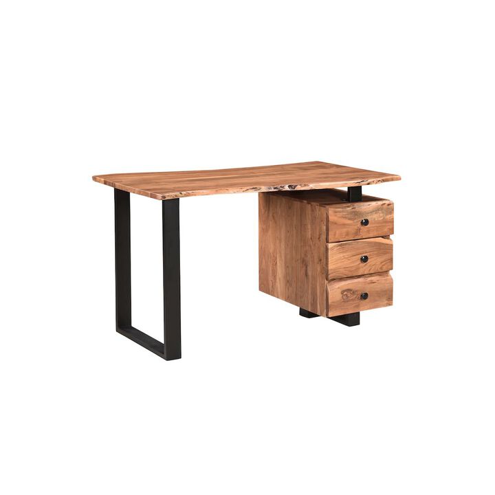 Taran Designs Oren 3-drawer Live Edge Solid Wood Writing Desk