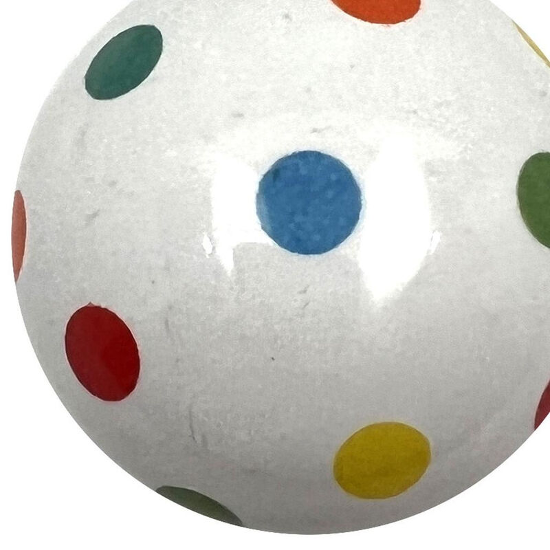 HomeRoots Set of Six Blue Green Off White And Red Polka Dots Ceramic Drawer Pull Knobs image number 4