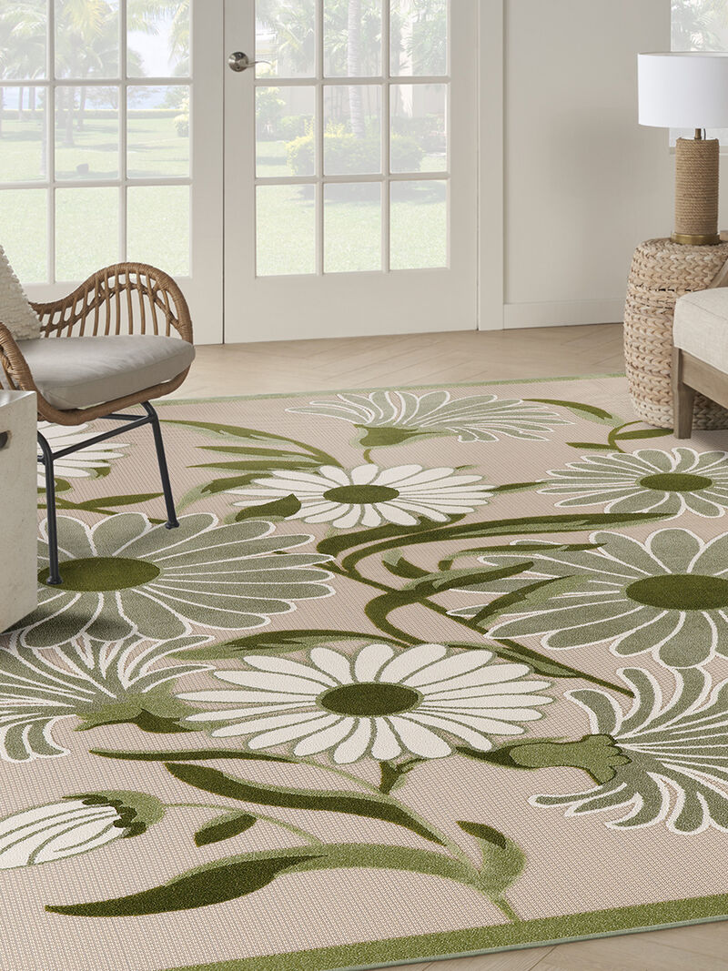 Aloha ALH33 Ivory/Green 10' x 14' Rug