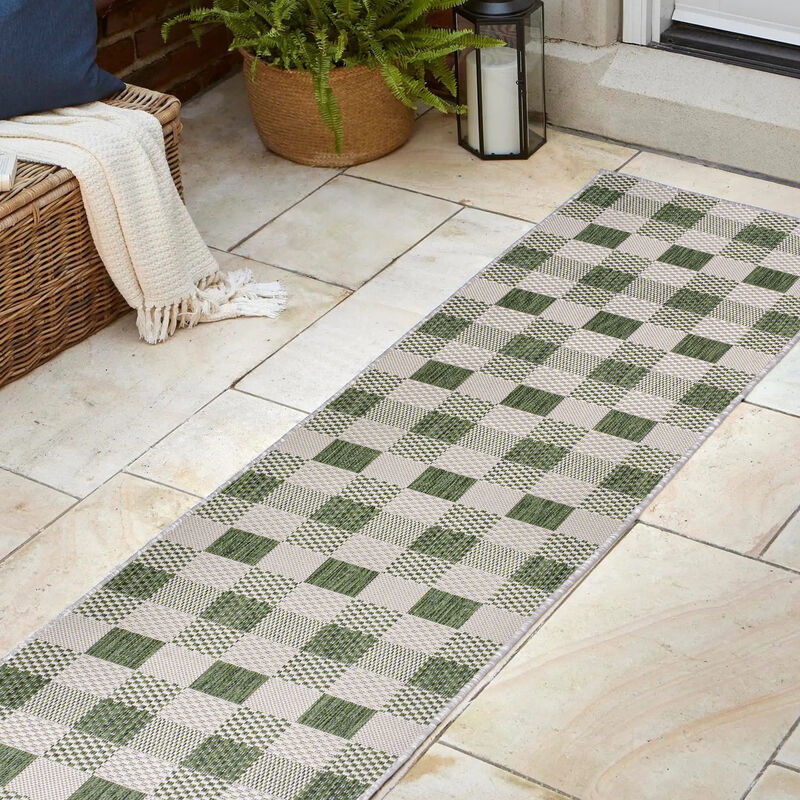 Darcy Traditional Geometric Bold Gingham Indoor/Outdoor Area Rug