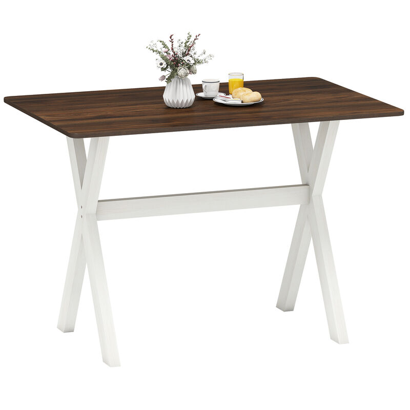 Wood Kitchen Dining Table with X Frame Base, Modern Design image number 3