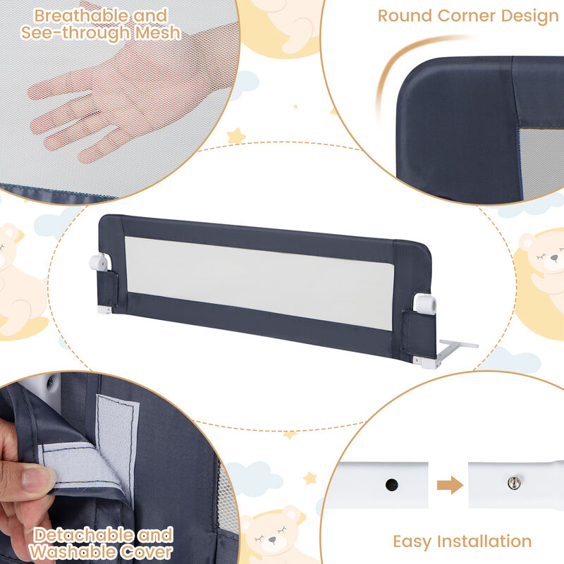 Adjustable Baby Bed Rail with Swing Down Design and Safety Strap for Bedroom image number 5