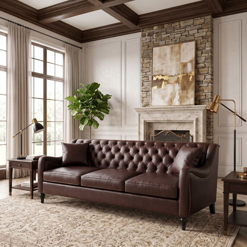 Zutung PU Leather 3‑Seater Sofa image number 3