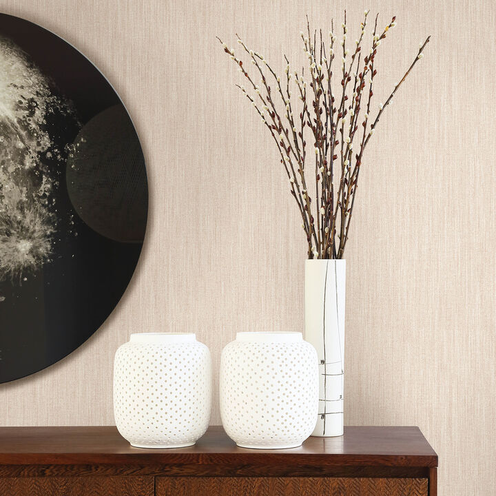 Chiniile Blush Linen Texture Wallpaper (Set of 2)