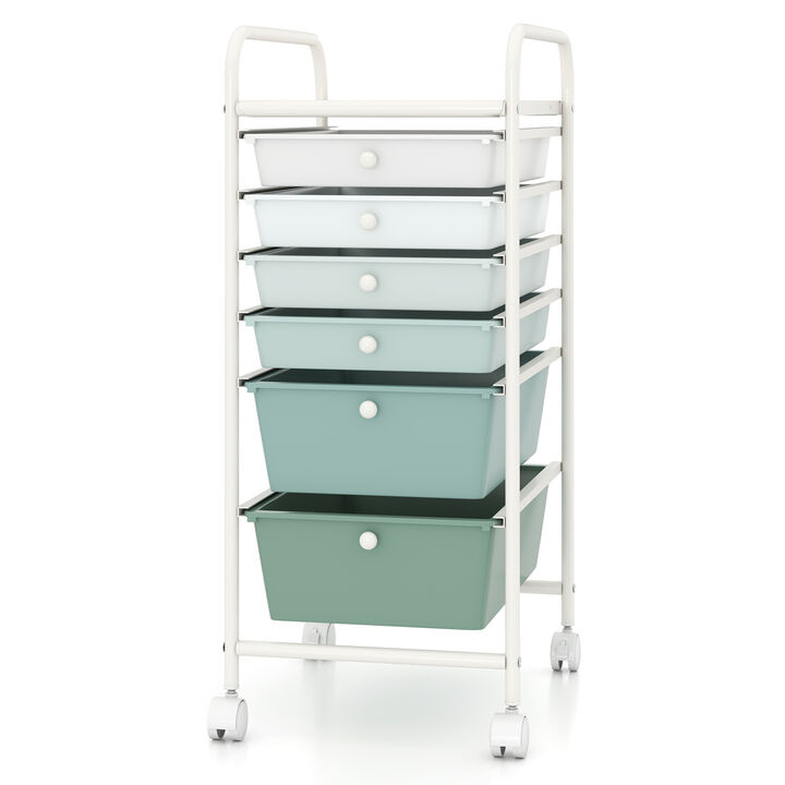6-Drawer Mobile Storage Organizer Cart for Home, Office and Craft Room