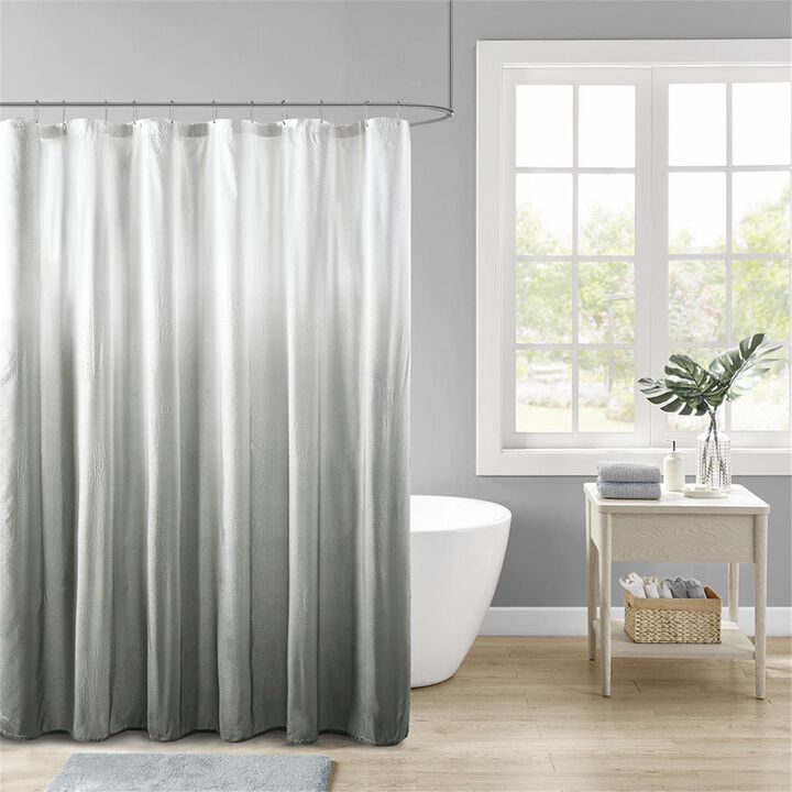 Madison Park  Grey 100 Percent Polyester Shower Curtain