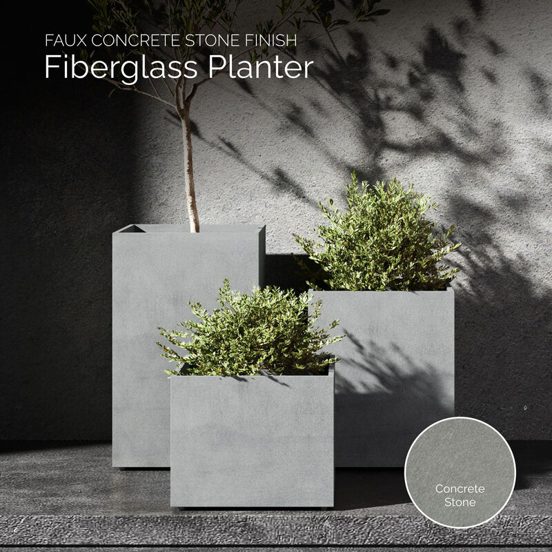 COSAPOTS Reglito Tall Square Planter &ndash; Fiberglass Indoor/Outdoor and Weather-Resistant Large Planter.