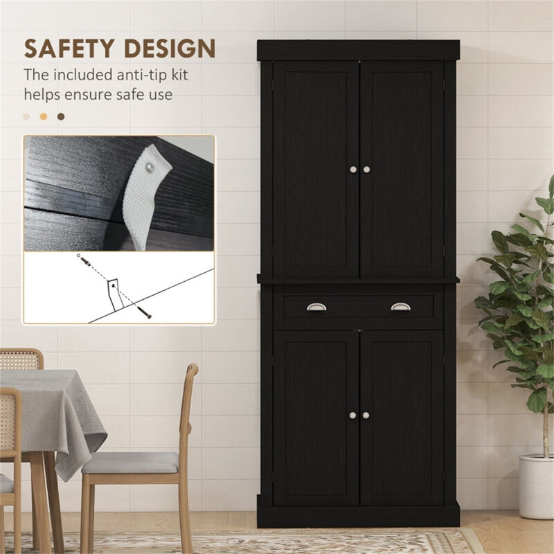 Tall Kitchen Storage Cabinet with Multiple Shelves and Drawers, Ideal for Home or Apartment image number 5