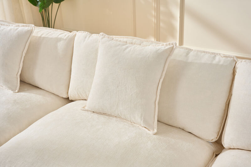 TATEUS 4-Seat L Shaped Modern Sofa Modular Sectional