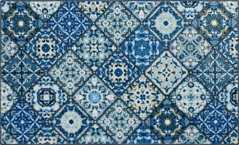 Moroccan Tile Navy 2' x 3' 4" Kitchen Mat