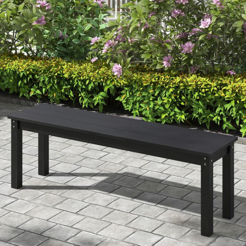Hivvago HDPE Outdoor Bench 2-3 People Weatherproof Backless Patio Garden Bench