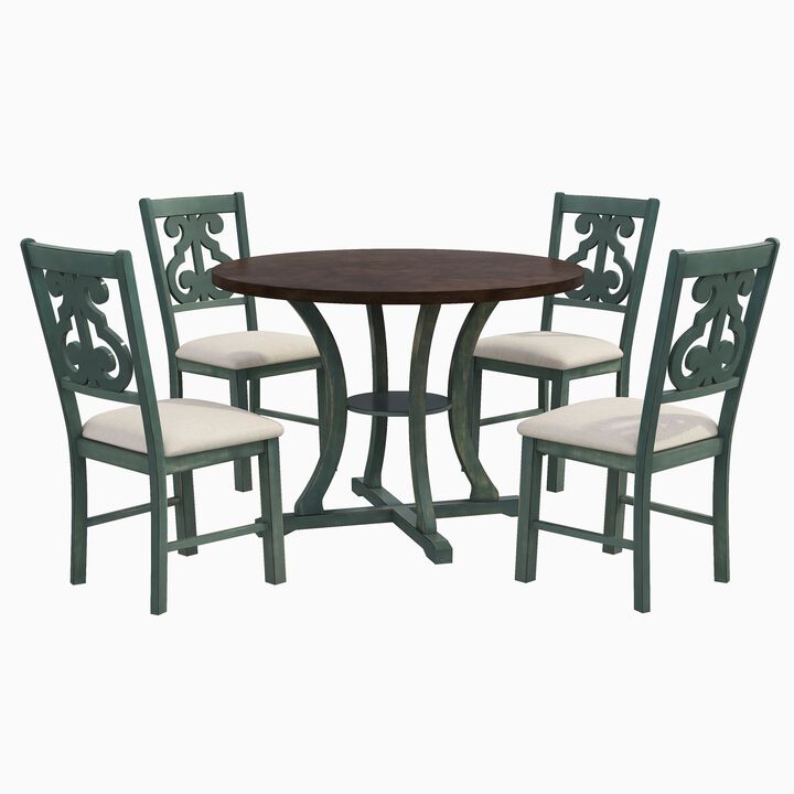 Merax Modern Round Dining Table and Chairs Set